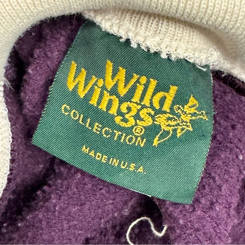 Vintage 90s Purple Flower Crewneck Sweatshirt Collar Cottagecore Granmacore - Picture 6 of 8